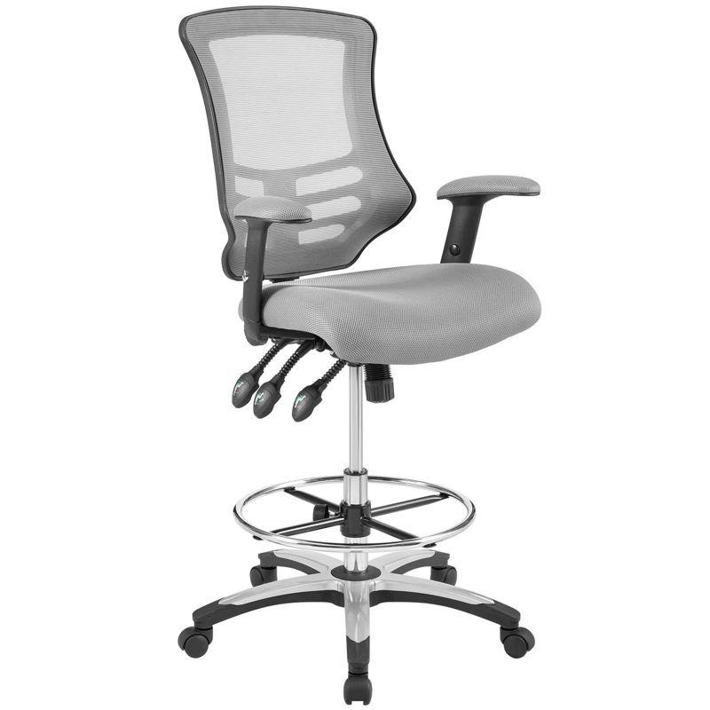 Calibrate Gray Mesh Adjustable Swivel Drafting Chair