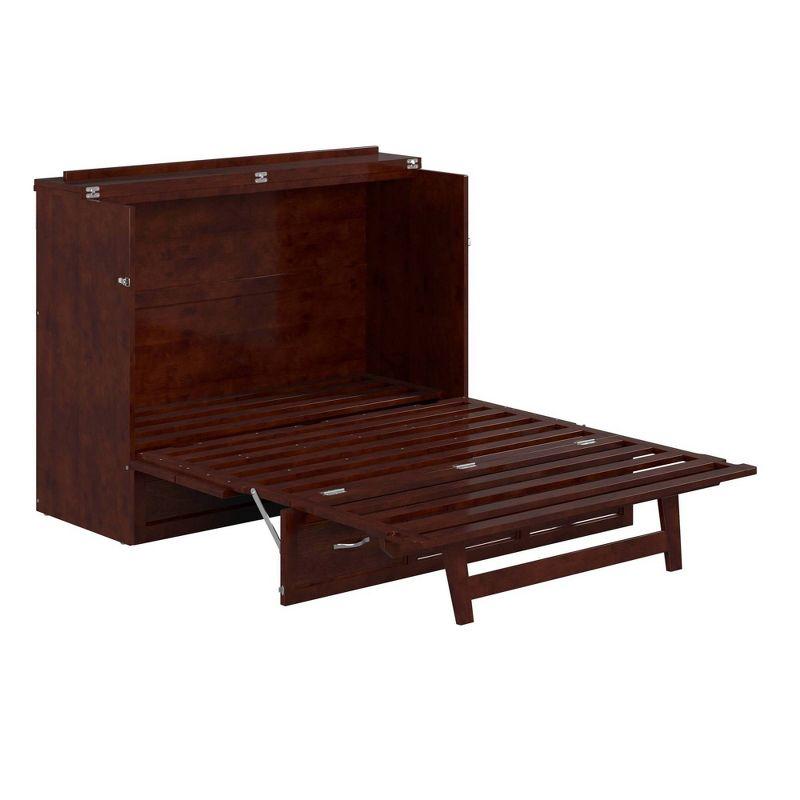 Full Deerfield Murphy Bed Chest with Charger Walnut - AFI: Bedroom Furniture, No Box Spring Needed