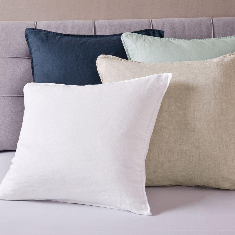 Spa Blue Washed Linen 20x20 Decorative Pillow Cover Set of 2