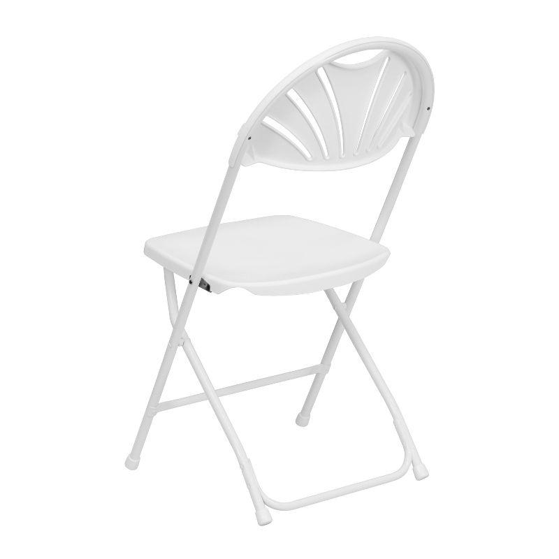 Emma and Oliver 2 Pack Wedding Party Event Fan Back Plastic Folding Chair Home Office