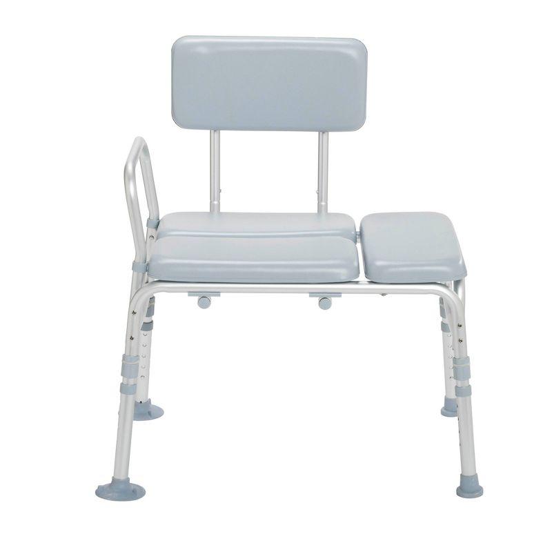 Adjustable Aluminum Cushioned Transfer Bench with Backrest