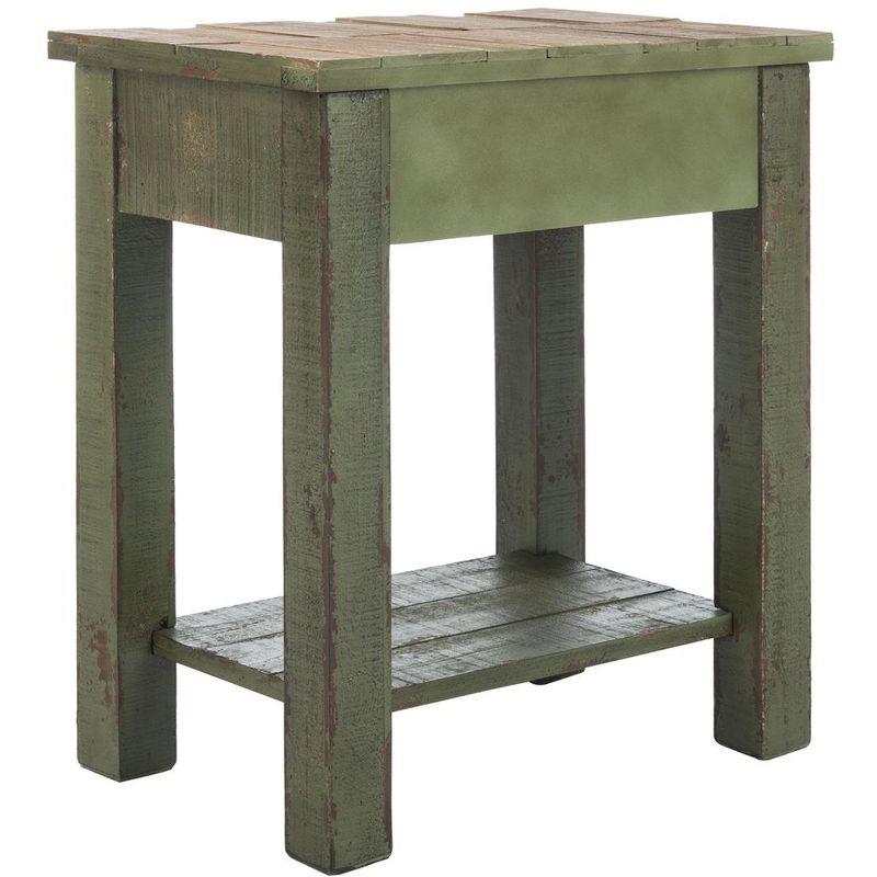 Alfred End Table - Antique Green - Safavieh.