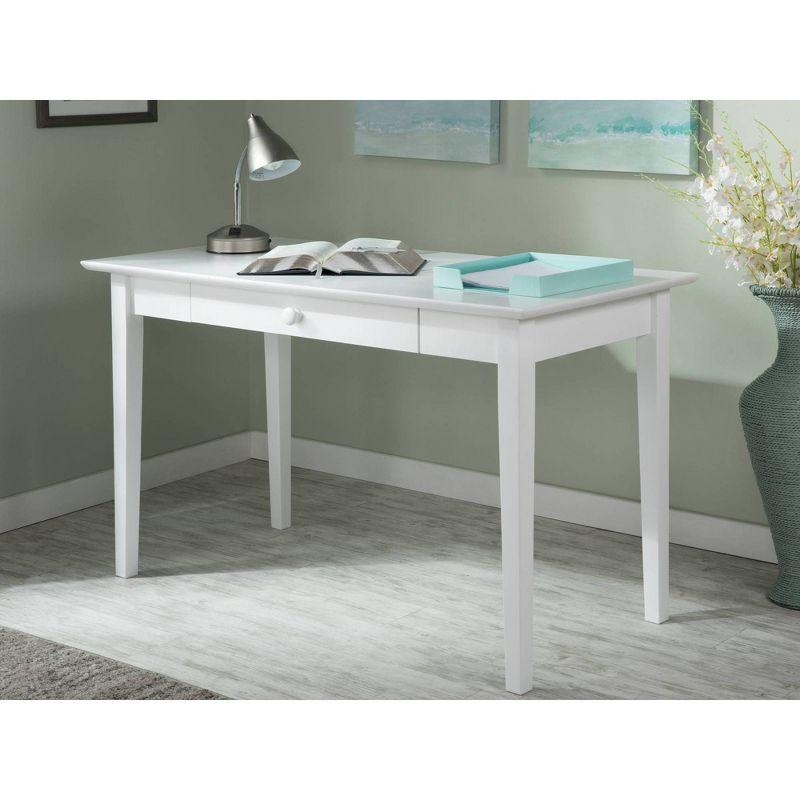 Writing Desk Shaker Style White - AFI: Solid Hardwood, 48-Inch, Modern Satin Finish, Home Office