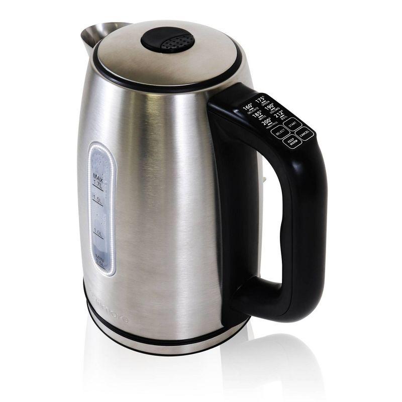 Kenmore 1.7 Qt. Electric Tea Kettle with 6 Temperature Pre-Sets, Cordless