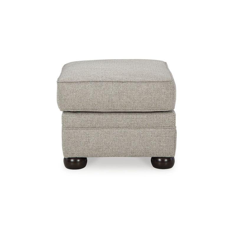 Signature Design by Ashley Gaelon Casual Firmly Cushioned Ottoman with Bun Legs, Gray & Brown