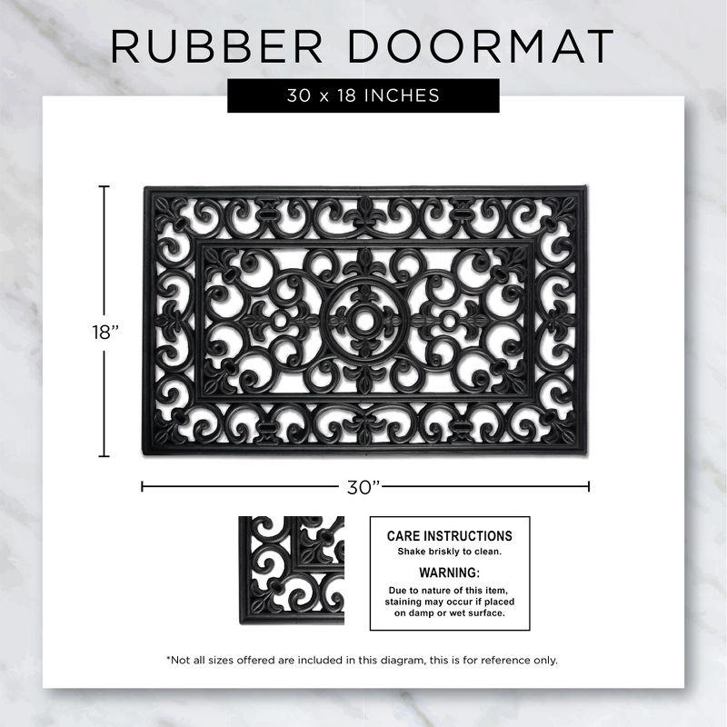 Design Imports  French Arch Half Round Rubber Doormat 24X36