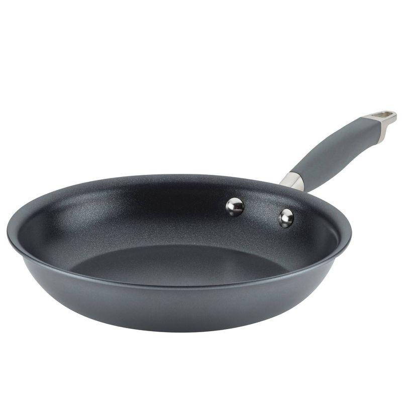 Gray Aluminum Nonstick Fry Pan with Ceramic Coating and Lid