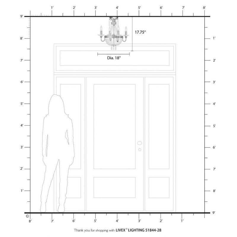 Livex Lighting Valentina 4 - Light Chandelier in  Winter Gold