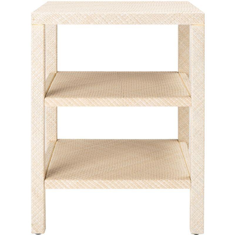 Light Natural Raffia 2-Shelf Accent Table