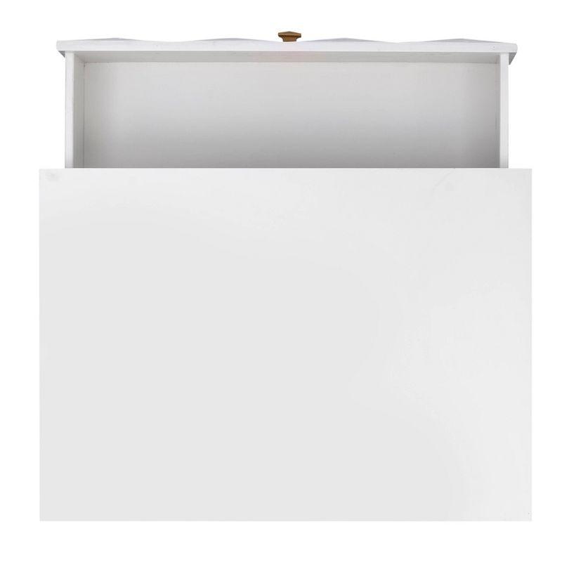 Elevated Geo-Textured White Nightstand with Gold Accents