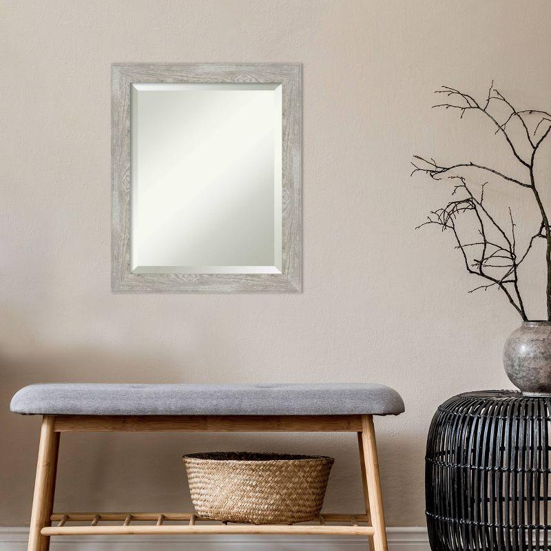 24" x 20" Graywash Beveled Wall Mirror with Polystyrene Frame