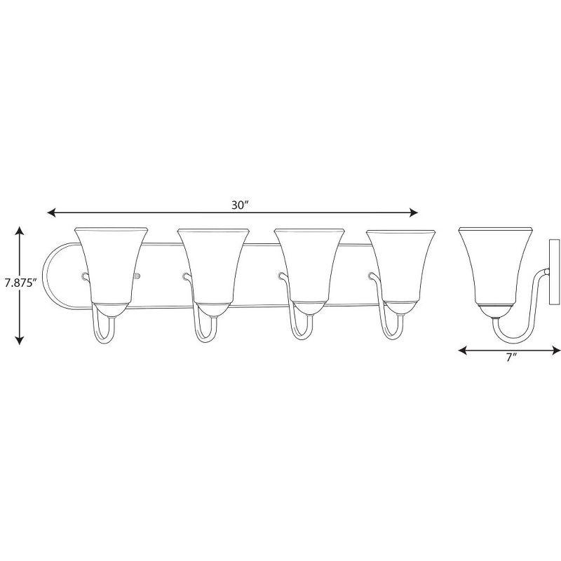 Classic Brushed Nickel 4-Light Bath Vanity Fixture