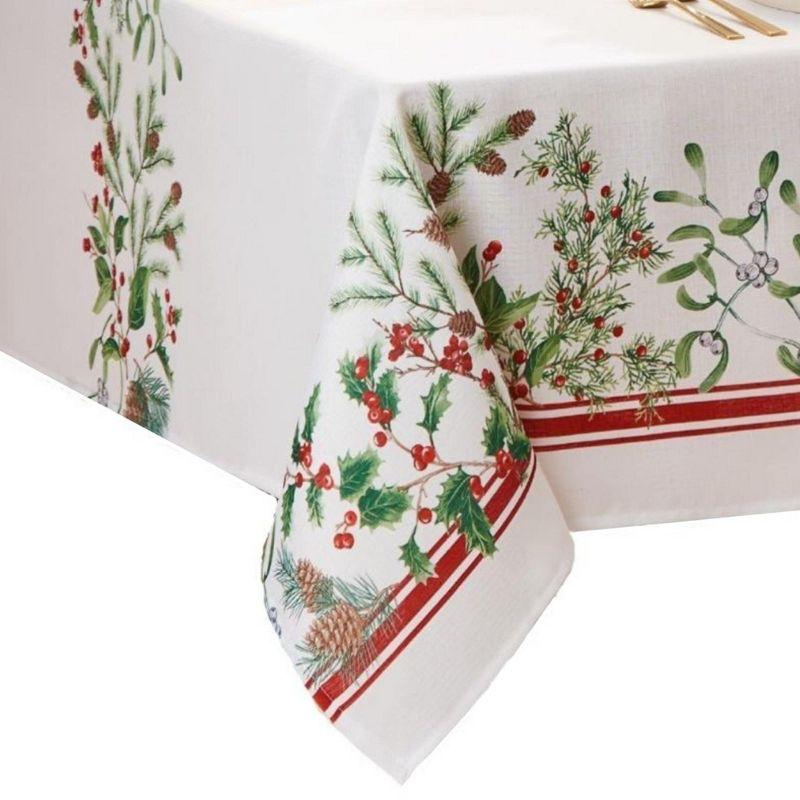 Elrene Winter Holiday Berry Tablecloth - Elrene Home Fashions