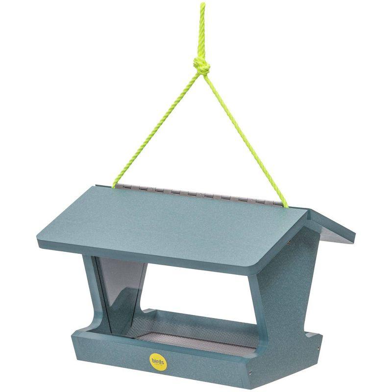 Birds Choice 8.5" Color Pop Collection Recycled Plastic Hanging Hopper 2-Sided Bird Feeder