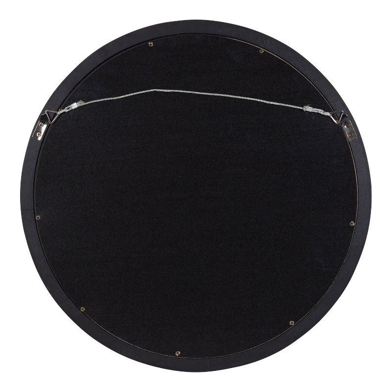 18" x 18" Hogan Round Framed Decorative Wall Mirror Black - Kate & Laurel All Things Decor: Modern Farmhouse Style, Solid Wood