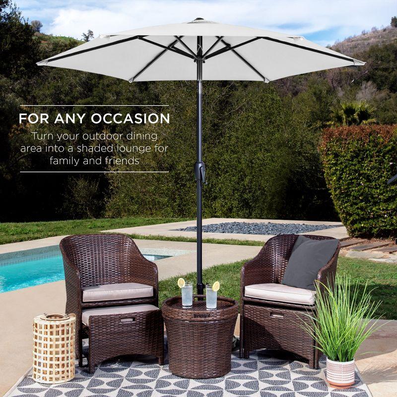 Best Choice Products 7.5ft Heavy-Duty Outdoor Market Patio Umbrella w/ Push Button Tilt, Easy Crank - Fog Gray