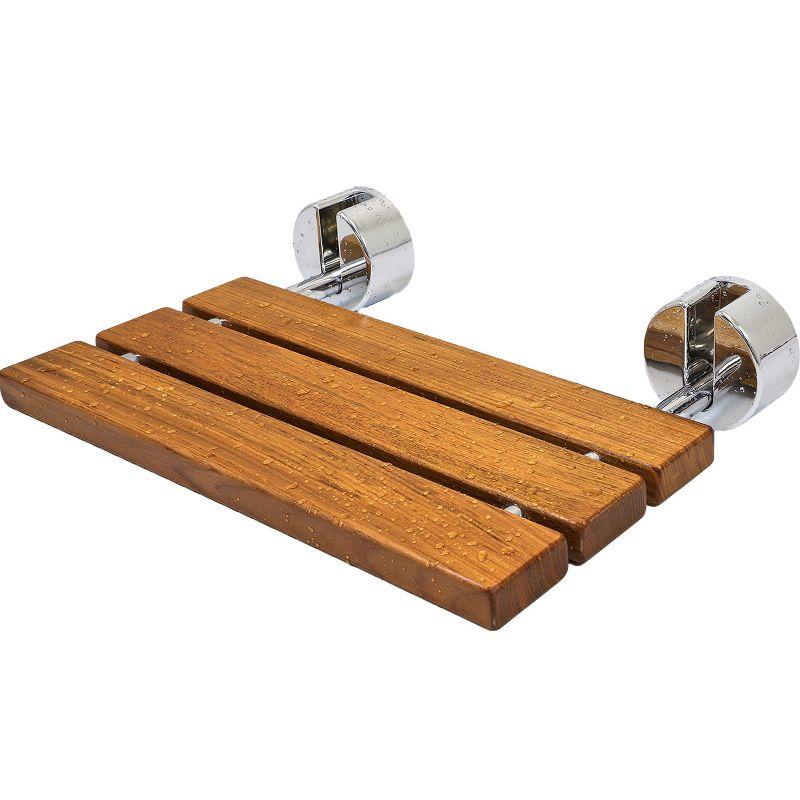 20" Teak Wood Folding Wall Mounted Shower Bench