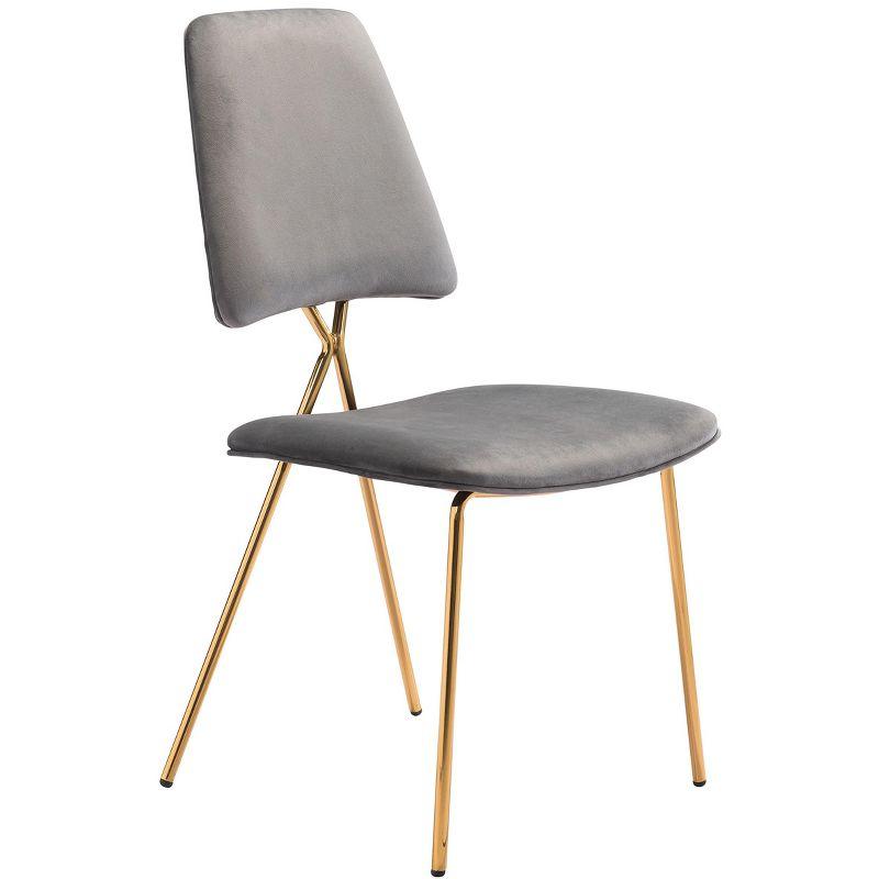 Zuo Chloe Dining Chair (Set of 2) Gray and Gold