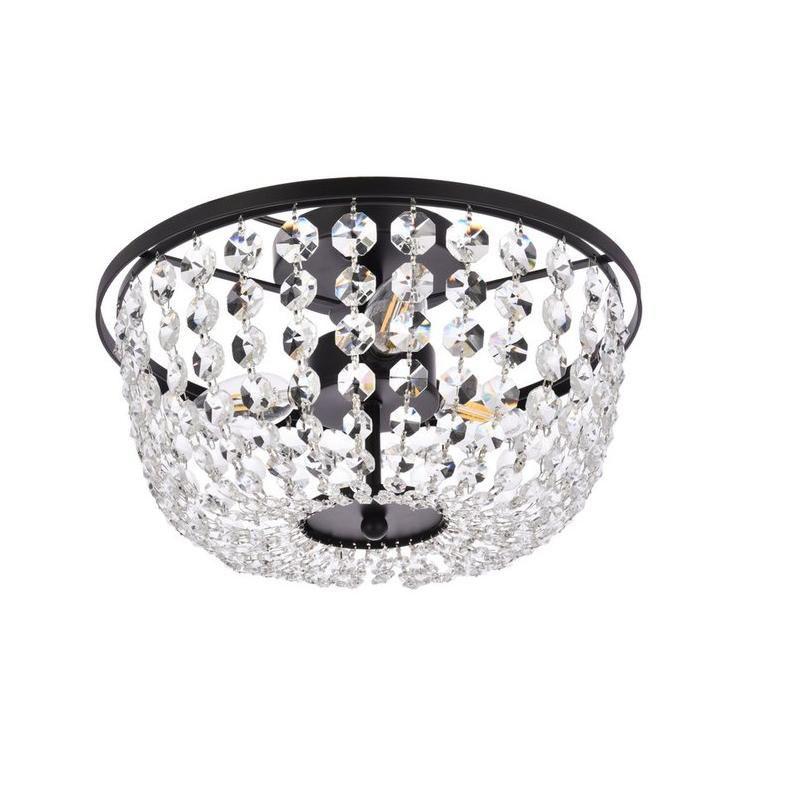 Elegant Lighting Cora 13 inch flush mount in black