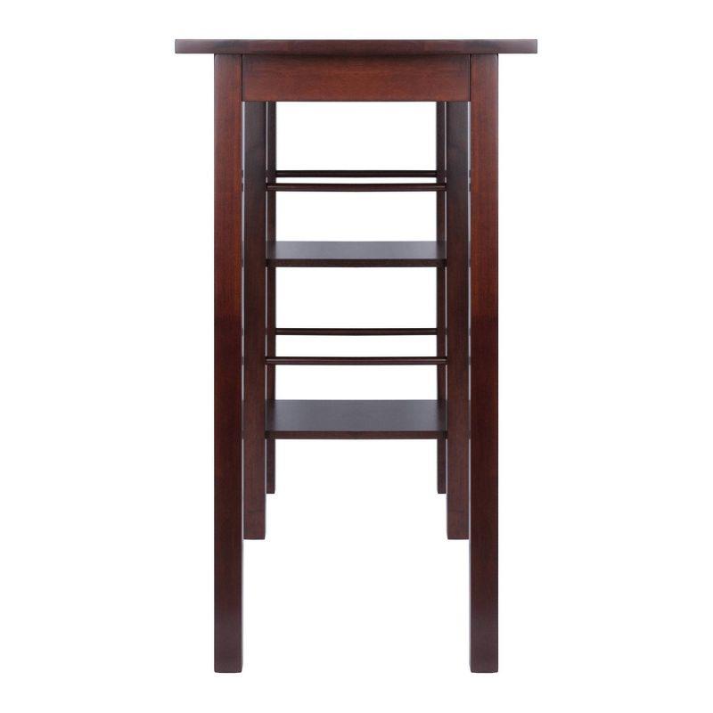 Dining Table Walnut - Winsome: Counter Height, Storage Base, Seats 4, Hardwood
