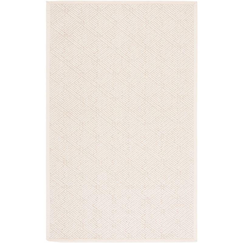 Ivory Geometric Flat Woven Wool 9' x 12' Area Rug