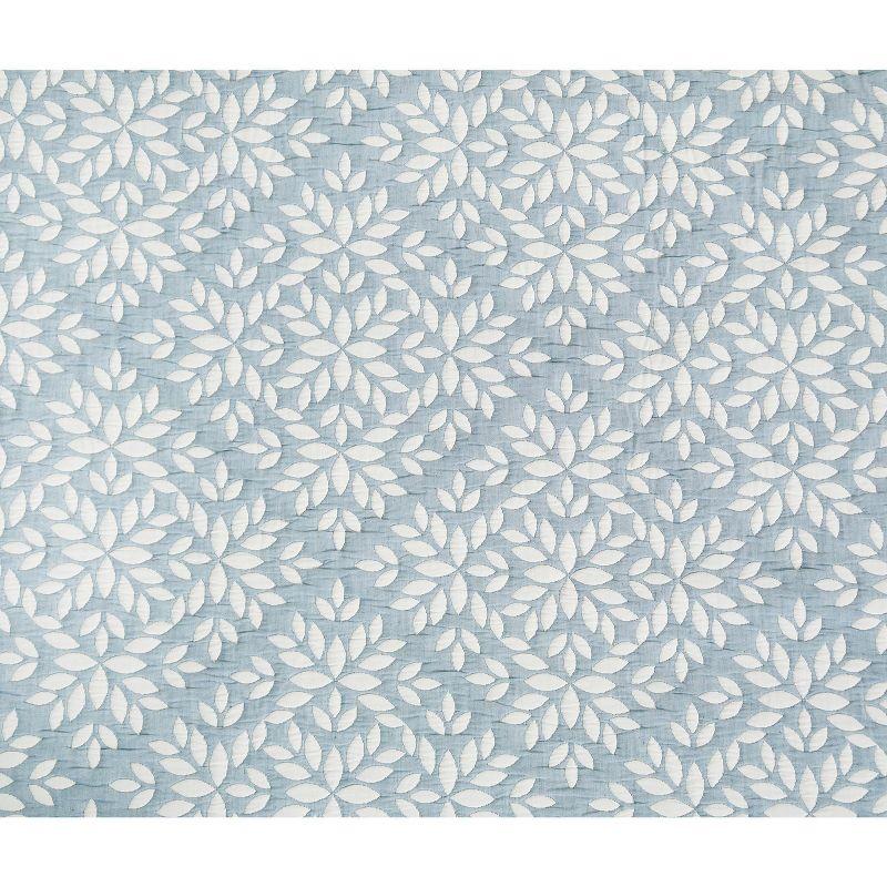 C&F Home Blue Leaves Jacquard Reversible Quilt Set