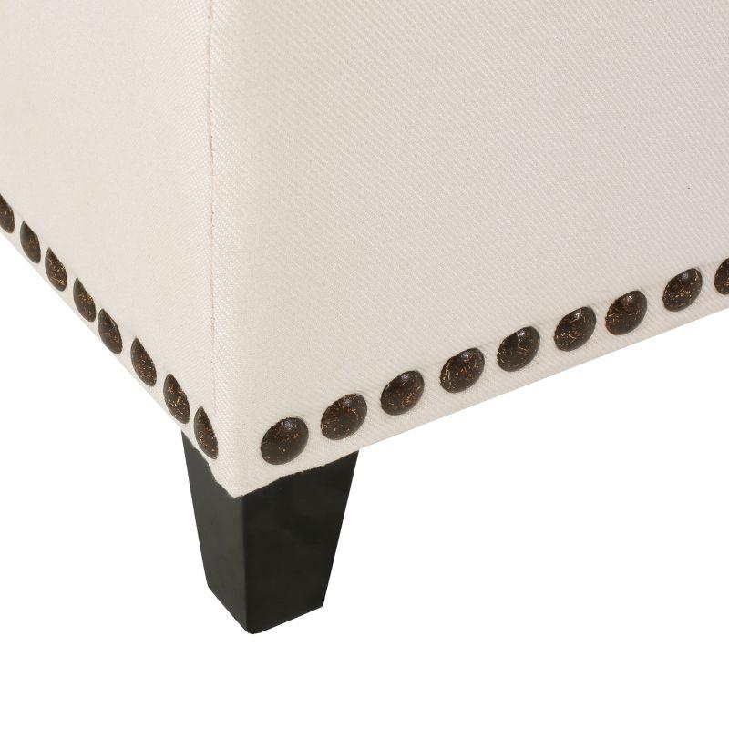 Isra Storage Ottoman - Beige - Christopher Knight Home: Studded, Upholstered, No Assembly Required