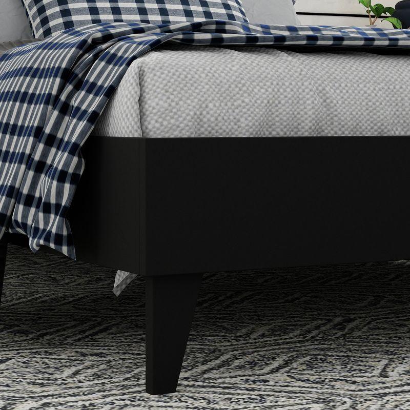 eLuxury Wooden Platform Bed Frame, California King, Black