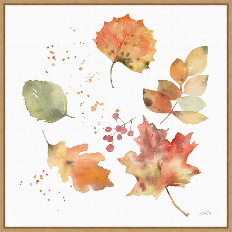 22"x22" Falling Leaves I by Katrina Pete Framed Wall Canvas - Amanti Art: Autumn Harvest Decor, Seasonal Canvas