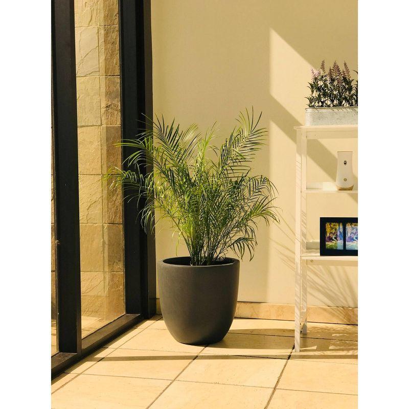 Rosemead Home & Garden Concrete Outdoor Planter Pot Black 16.93"x16.93"x15.16"