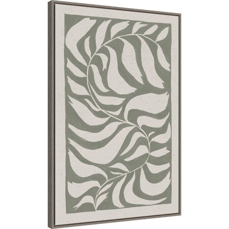 Amanti Art 23"x33" Winding Vine by Moira Hershey Framed Canvas Wall Art Print: Minimalist Botanical Lithograph