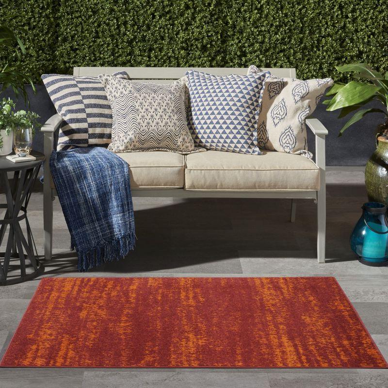 Nourison Essentials 3' x 5' Red Modern Indoor/Outdoor Rug