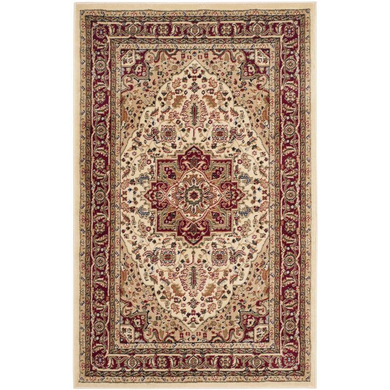 Lyndhurst Heriz LNH330 Power Loomed Area Rug - Ivory/Red - 4'x6' - Safavieh