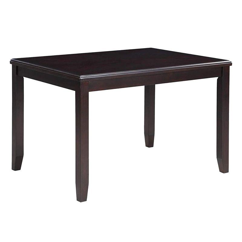 New Classic Furniture Gia Dining Collection with 48" Dining Table, 4 Cushioned Chairs, Veneer Tabletop and Solid Rubberwood Construction, Ebony