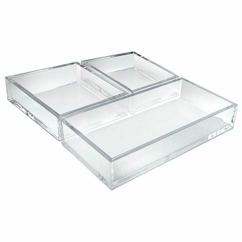 Deluxe Crystal Clear Polished Edge Styrene Tray Set