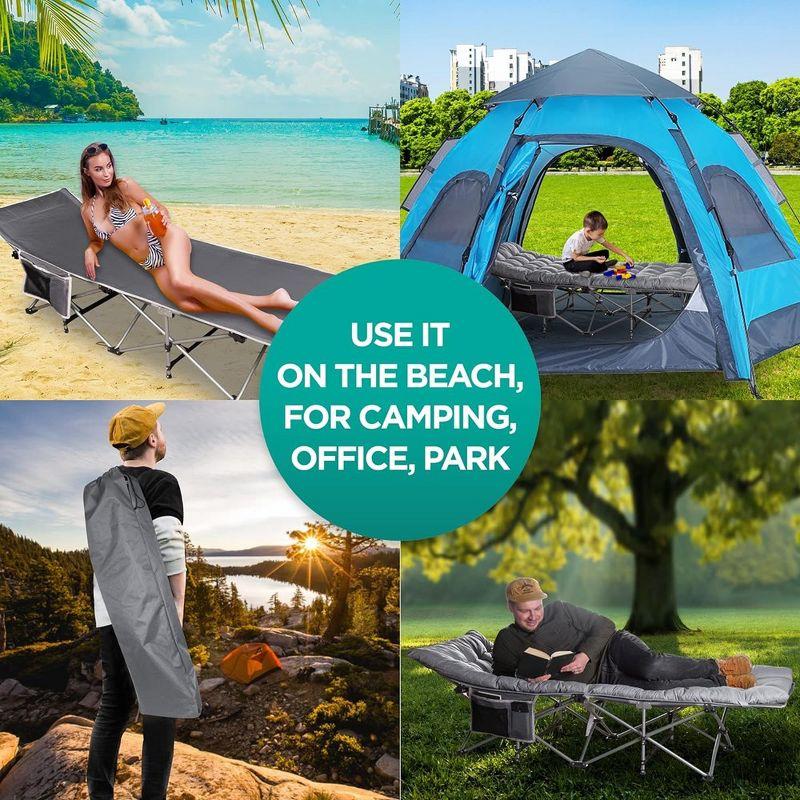 Zone Tech Outdoor Camping Cot Pads Mattress - Comfortable Thicker Cotton Sleeping Cot Lightweight Waterproof Bottom Pad Mattress Gray 2 Pack