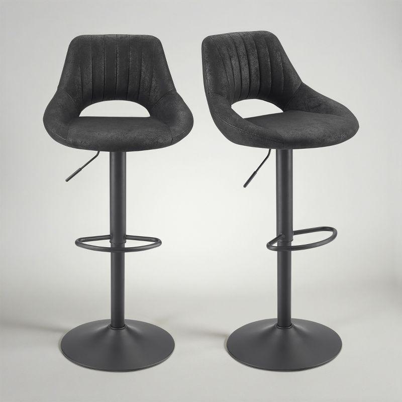 17 Stories Set of 2 Open Backrest Adjustable Swivel Barstools