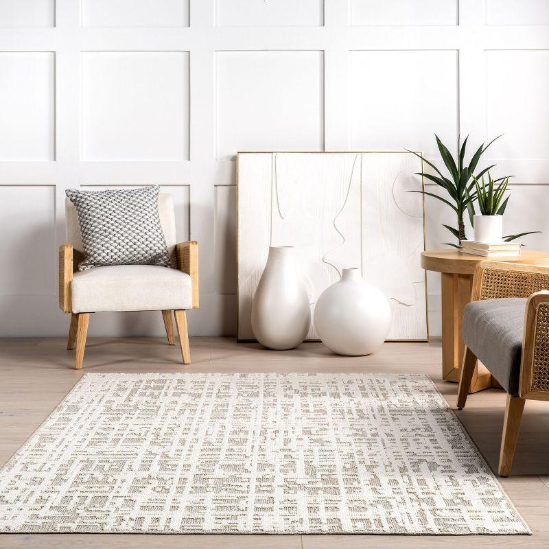 Nuloom Amity Abstract Machine Washable Indoor Area Rug, 5' 3" x 7' 7", Beige