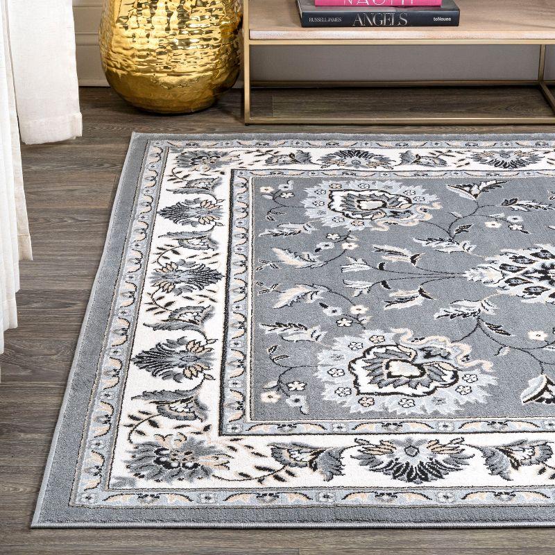 5'x 8' Cherie French Cottage Area Rug, Gray/Cream - JONATHAN Y