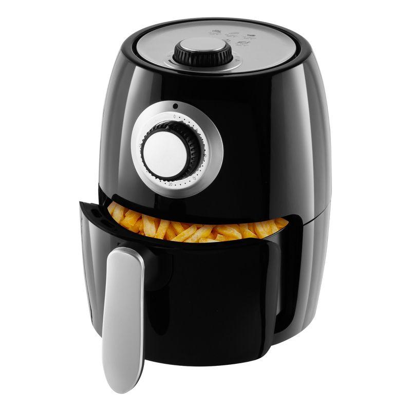 Compact Black 2.3-Quart Electric Air Fryer with Nonstick Interior