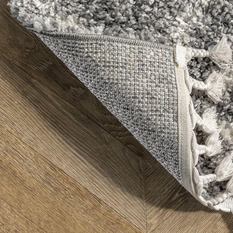 Nuloom Kristi Moroccan 3x5 Accent Shag Indoor Area Rug for Living Room Bedroom Dining Room Nursery Entryway, Grey/Ivory