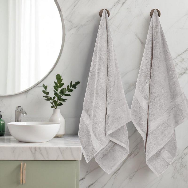 Luxury Egyptian Cotton Heavyweight Ultra-Plush Bath Towel Set of 2, Silver - Blue Nile Mills