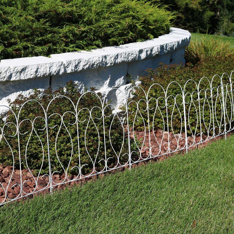 SunnyDaze Decor Traditional 24" x 24" Steel Decorative Garden Fence Panels (Set of 5)