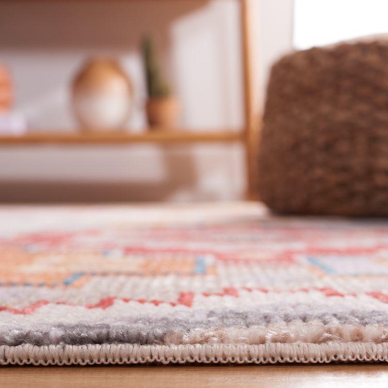 Farmhouse FMH805 Power Loomed Area Rug - Grey/Red - 4'x5'4" - Safavieh.