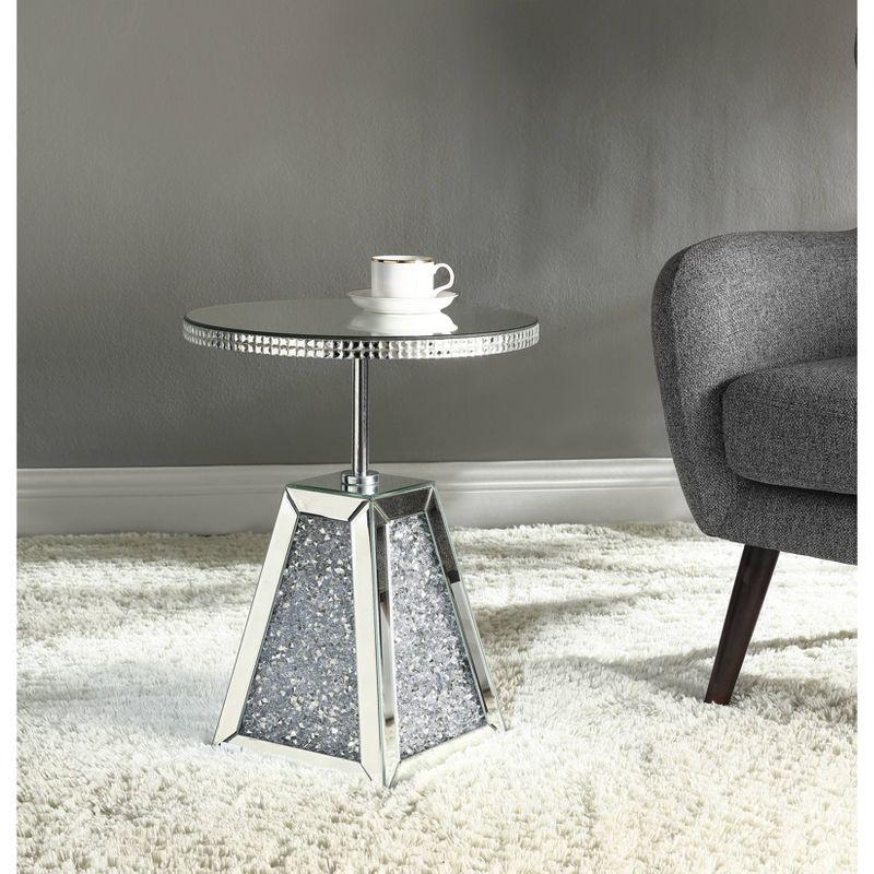 17" Noralie Accent Table Mirrored/Faux Diamonds - Acme Furniture