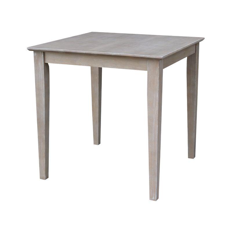 Transitional Solid Wood 30" Square Dining Table in Washed Gray