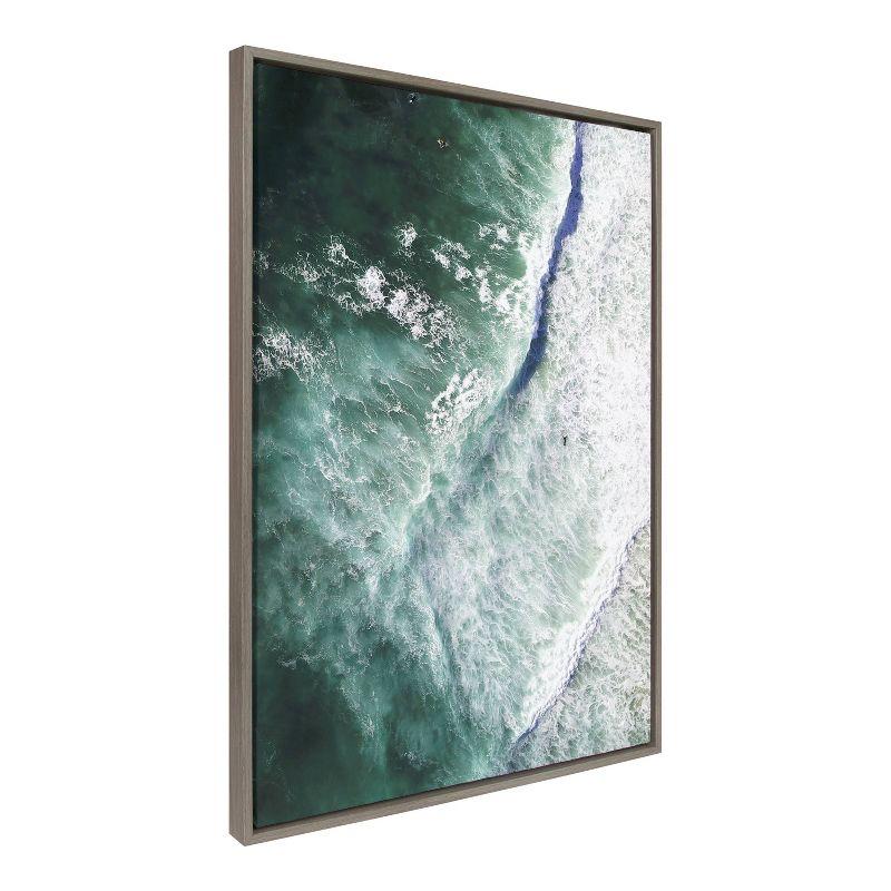 28" x 38" Sylvie Paddle Out by Rachel Dowd Framed Wall Canvas Gray - Kate & Laurel All Things Decor