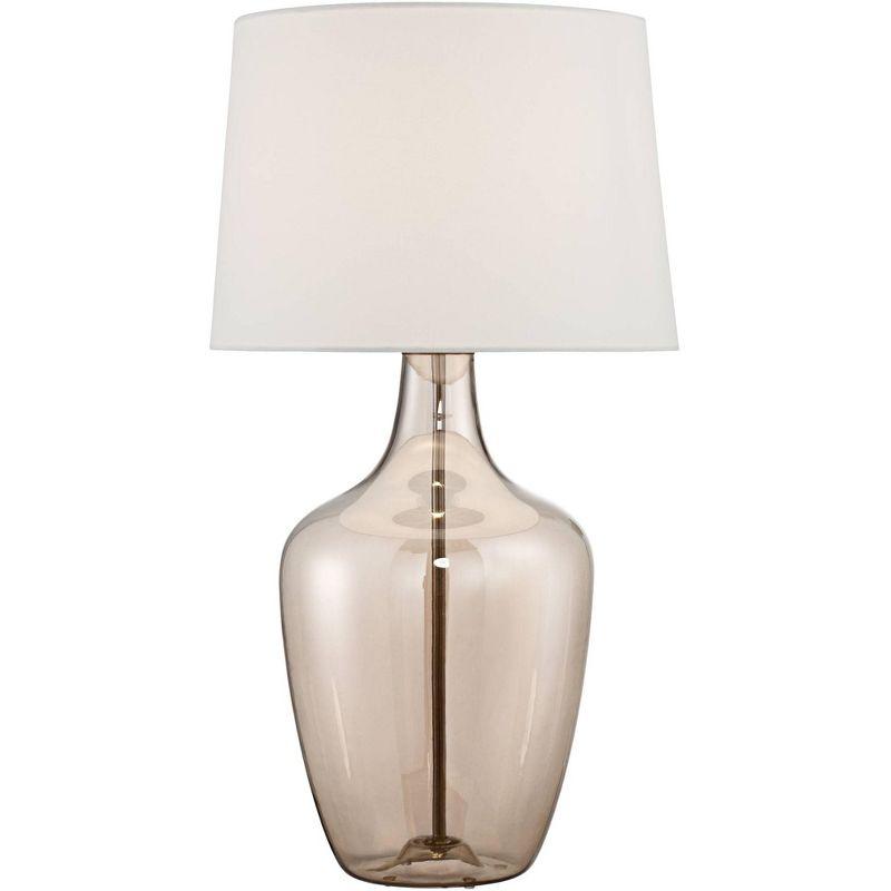 Ania 31" Tall Champagne Glass Table Lamp with Off-White Shade