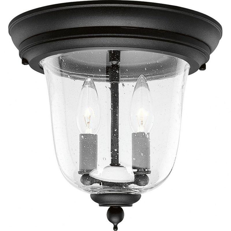 Ashmore Textured Black 2-Light Aluminum Flush Mount