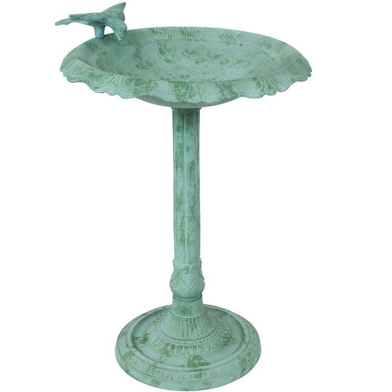 Garden Visitor Freestanding Cast Aluminum Outdoor Bird Bath